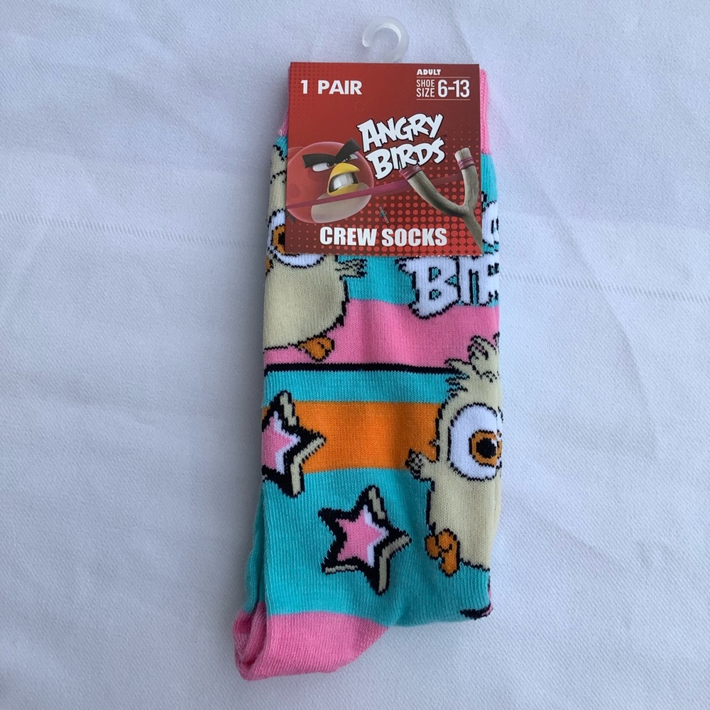 Angry Birds Baby Birds Crew Socks Shoe Size 6-13